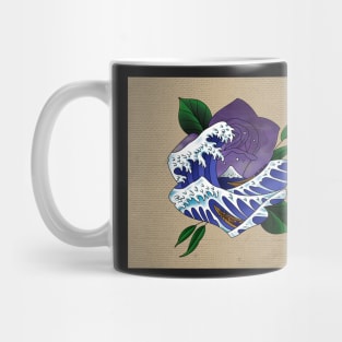 Hokusai Great Wave Rose Mug